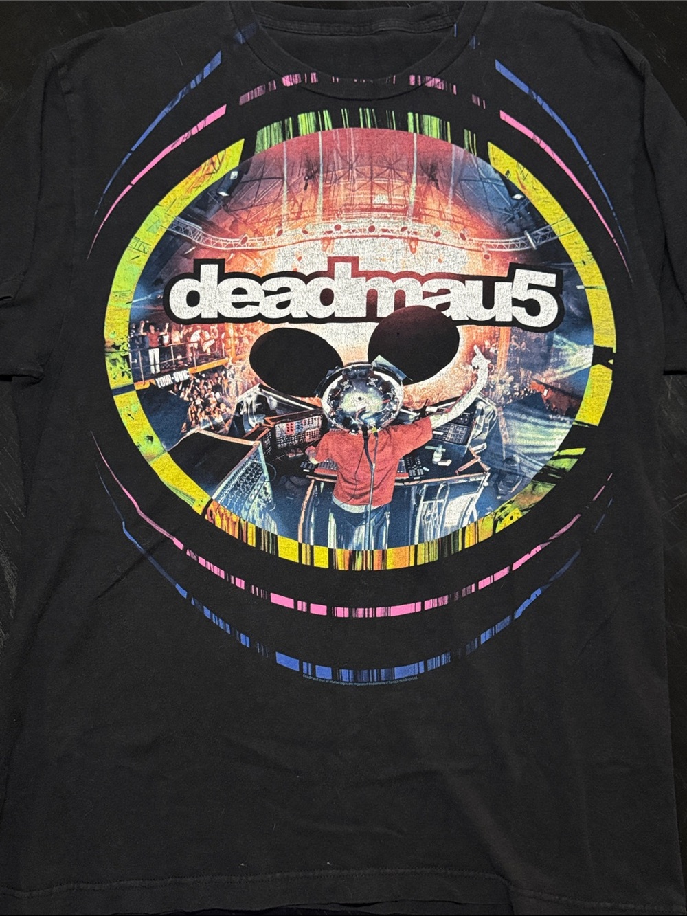 Dead mouse Black Graphic Tee - Men's Logo DJ Concert Shirt